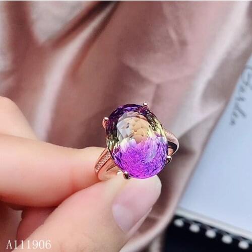 KJJEAXCMY boutique jewelry 925 sterling silver inlaid amethyst gemstone female ring with new luxury