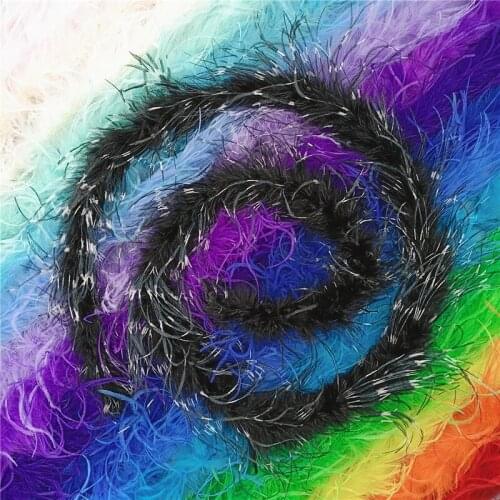 2Meters White Black Ostrich Feather Boa Wedding Decoration Apparel Strip Shawl DIY Ostrich Feathers for Crafts Trim Plumes Decor