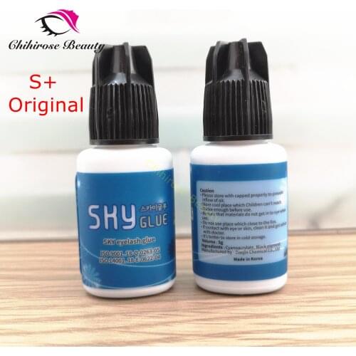 3pcs Sky Glue S+ for eyelash eyebrow extensions fast drying 1-2s long last time 6-7 weeks Eyelash Adhesive 5ml Black Cap