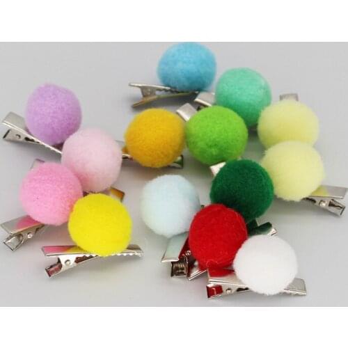 30PCS New pet candy-colored plush ball hairpin, dog and cat headwear, hair accessories, multicolor pet accessories