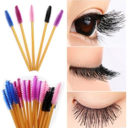 50pcs/pack Disposable Eyelash Brush Mascara Wands Applicator Wand Brushes Eyelash Comb Brushes Spoolers Makeup Tool Kit maquiage