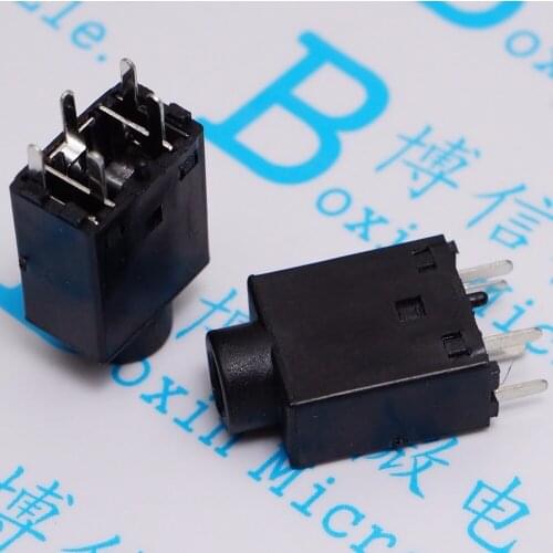80pcs 3.5 PJ-358 vertical vertical pin headphone jack audio jack black