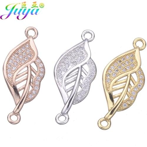 Juya DIY Womens Jewelry Components Handmade Creative Flower Leaf Connectors Accessoreis For Earrings Bracelets Making Material
