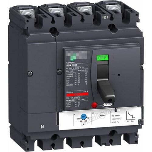 100 A Circuit Breaker Compact NSX100F TMD Trip Unit 4P 3D 690 V AC 50/60 Hz Original New LV429640