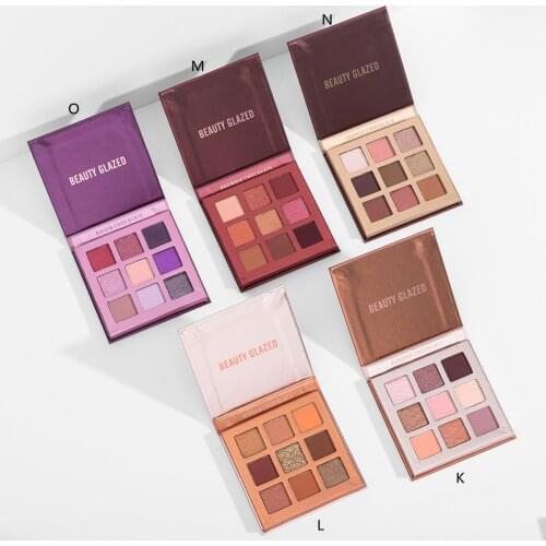 BEAUTY GLAZED 2021 New 9C NEON Eyeshadow Palette Holographic Shiny Matte Glitter Pigment Pallete Metallic Diamond Makeup