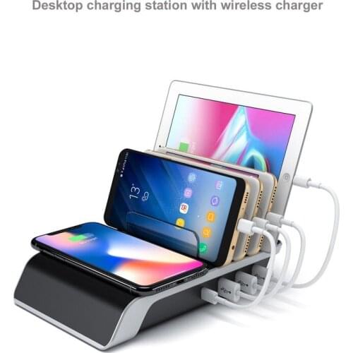 Wireless Charger Multi-port Smart IC Wireless Fast Charging Bracket Four-port Mobile Phone Charger Mobile Phone Watch Universal