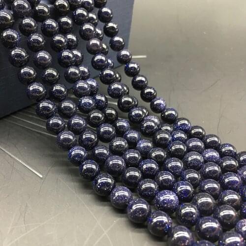 1 Strand Natural Charming Blue Sandstone Bead 4 6 8 10 12mm Loose Spacer Beads For DIY Jewelry Making Wholesale Manual Materials