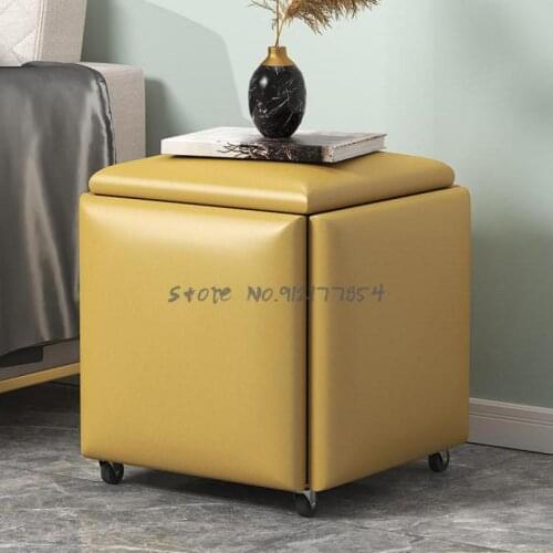 Household Small Bench Multifunctional Folding Net Red Cube Stool Simple Living Room Coffee Table Storage Stool Sofa Low Stool