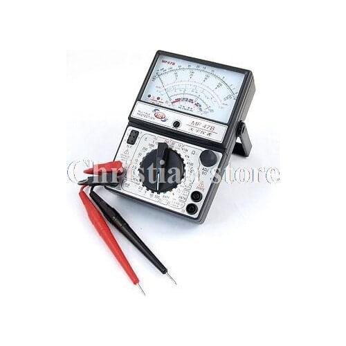 Black AC DC Volt Amp Capacitor Ohm Electrical Multimeter w Teseing Lead
