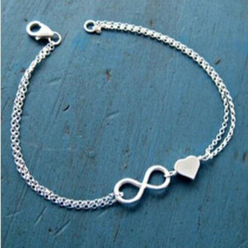 Europe and Japan and Korea fashion jewelry fashion loving heart alloy number 8 words good luck Bracelet