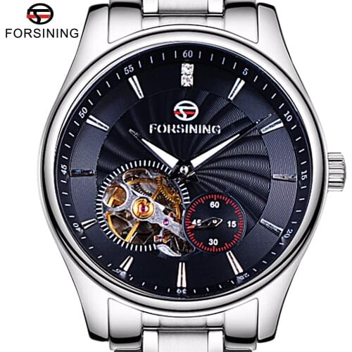 Forsining Classic Series Sapphire Crystal Tourbillion Designer 316L Steel Mens Male Wrist Watch Top Brand Luxury Automatic Watch