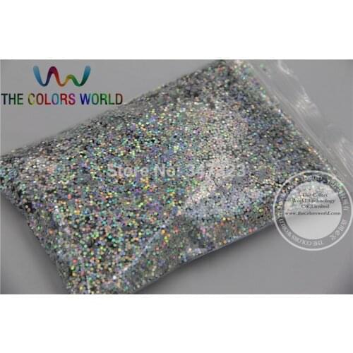 TCA101 Holographic Diamond Silver Color Hexagon Shape 1MM Size Glitter Sprinkling Sequins for nail art and other DIY accessories