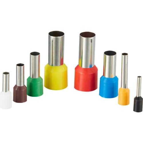 100pcS/Pack E4009 E6012 Insulated Ferrules Terminal Block Cord End Wire Connector Electrical Crimp Terminator