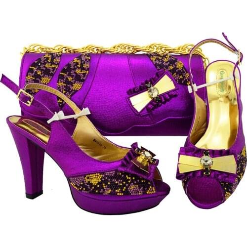 African Shoe And Purse Set In Italian High Heel Shoe Matching With Handbag Best Selling Ladies Shoe Supper High Heel MM1048