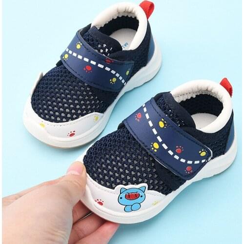 Toddler Sneakers Summer Autumn Mesh Breathable Baby Girl Shoes Cartoon Boys Single Shoes Soft Bottom First Walkers SDY004