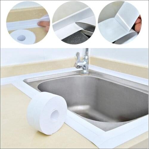 3.2M Long Sealing Strip Tapes Bathtub Caulking Sealing Strip Tape Kitchen Bathroom Self Adhesive Waterproof Caulk Strip Stickers