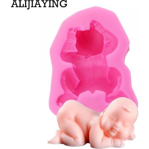 M0201 Baby shower boy Silicone Molds for Cake Sugar Candy Mold DIY Design Fondant Decorating Tools 3D Sleep baby soap mold