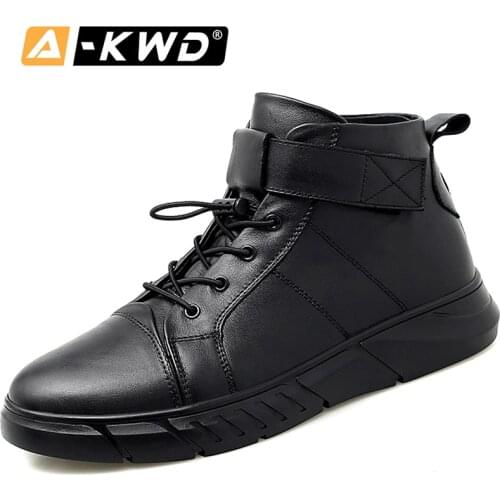 New Genuine Leather Men-Shoes Mannen Schoenen Plus Size Man Shoe High Top Sneakers Winter Sneakers for Men Fashion Leather Shoes