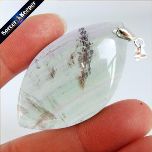 New Genuine Natural Rainbow Fluorite Crystal Stones Reiki Healing Women Necklaces Pendant Beads Jewelry Craft Making KS722