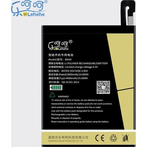 Original LEHEHE BN45 Battery for Xiaomi Redmi Note5 4000mAh Li-Polymer Smartphone Replacement Bateria with Tools Gifts