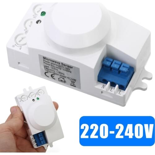 220V 5.8GHz Microwave Sensor Switch Auto Induction Movement Motion Radar Motion Sensor Switches