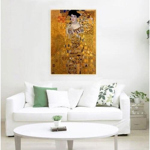 Portrait Of Adele Bloch Canvas Paintings On The Wall Gustav Klimt Kiss Paintings Reproductions Canvas Prints For Living Room