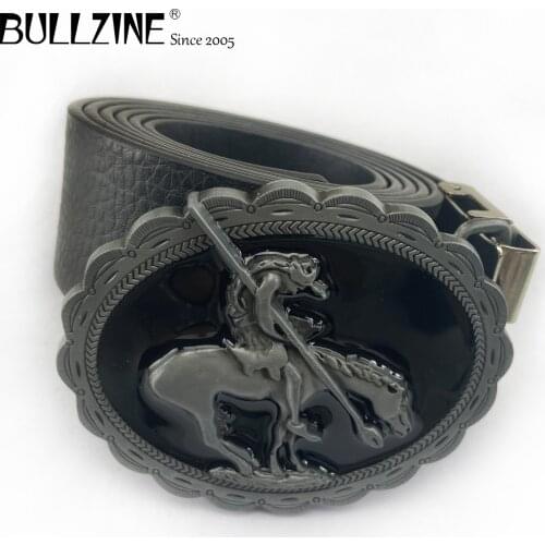 Bullzine zinc alloy retro western horse driver belt buckle jeans gift belt buckle Free PU belt FP-02242 drop shipping
