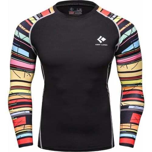 NEW 2021 compression tights T shirt Men fitness clothing long sleeves rashguard