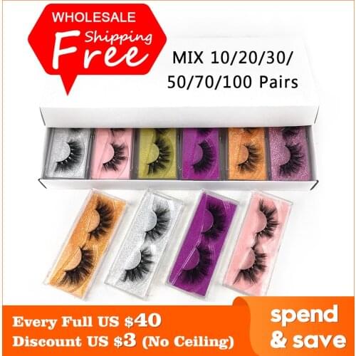 10/20/30/50/70/100 pairs Mink Lashes Wholesale 6D Mink Eyelashes Dramatic Long Fluffy Messy 3D lashes Makeup Eye Lashes
