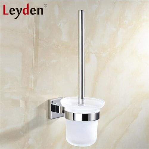 Leyden Stainless Steel Toilet Brush Holder with Toilet Brush Polished Chrome Wall Mounted Toilet Brush Set Bathroom Accessories