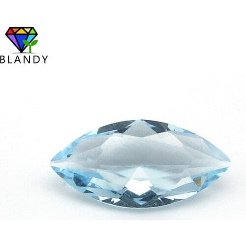 5A Quality 2x4~8x16mm Water Blue Color Marquise Shape Glass Stone Gems Synthetic Beads For Jewelry Free Shipping