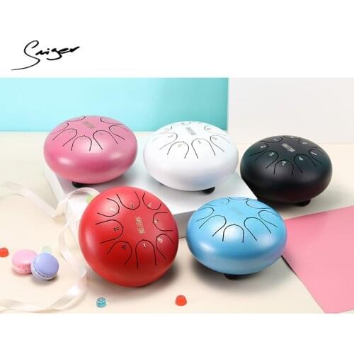 Smiger 1 Set Percussion Steel Tongue Drum 8 Tune With Hand Pan Drum Pad Tank Sticks Carrying Bag Tongue Drum Kit Gift