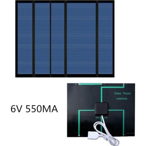 Solar Panel 6V 550MA 3.3W phone solar charger with usb