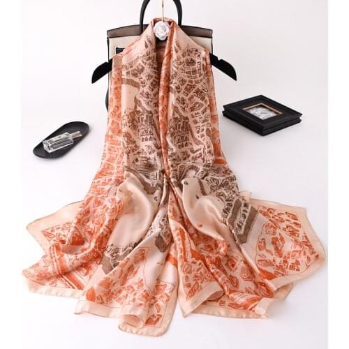 Spring Fashion Silk Women Luxury Brand Shawl Foulard Designer Horse Print Wrap Femme Long Bandana New Autumn Hijab Scarves 180cm