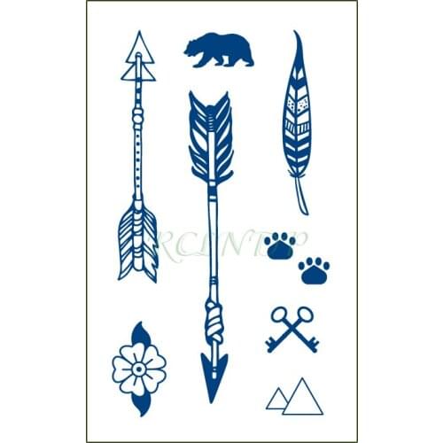 Waterproof Temporary Juice Tattoo Sticker Feather Arrow Flower Key Lasting Tattoos Flash Tatoo Fake Tatto Art for Men Women