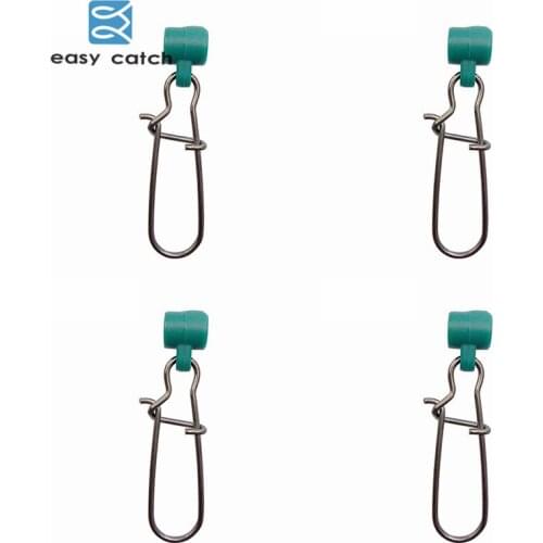 Easy Catch 50pcs Fishing Sinker Slip Clips Green Plastic Head Swivel With Nice Snap Fishing Weight Slides For Braid Fishing Line