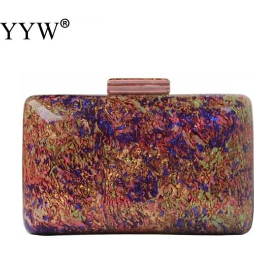 Lady Shoulder Diagonal Bag European And American Acrylic Bag Acrylic Or Metal Chain Evening For Wedding Bag Red Clutch Bag