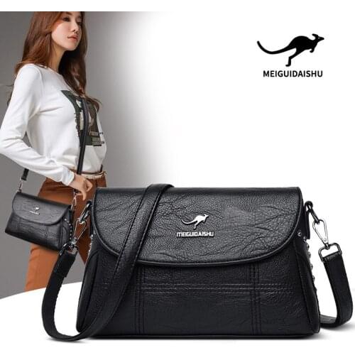 Female Bag 2021 Kangaroo New Fashion Popular Ladies Bag Simple Female Casual One-shoulder Messenger Large-capacity Female Bag