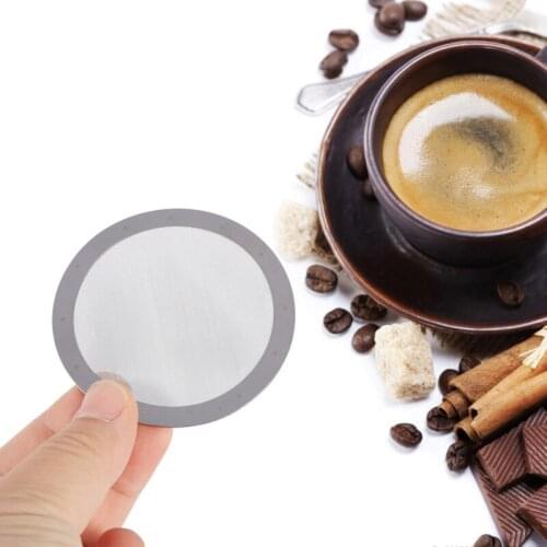 1PC Reusable Stainless Steel Disc Metal Ultra Thin Filter For Coffee Maker Kitchen Coffee Accessories