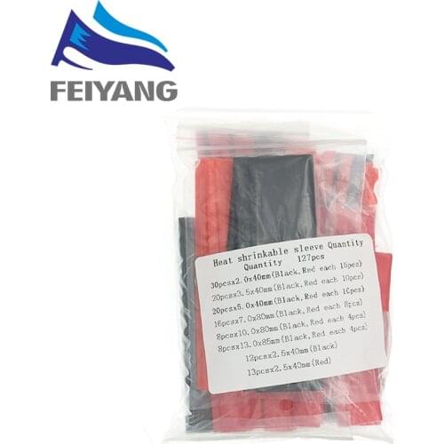 127Pcs / 164Pcs Car Electrical Cable Tube kits Heat Shrink Tube Tubing Wrap Sleeve Assorted 8 Sizes Mixed Color
