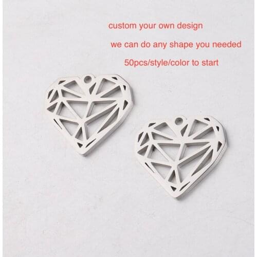 50pc Rose Gold color Stainless Steel Mirror Finish Custom your design For Handmade Bracelet DIY Accessories For Jewelry