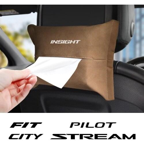 Car Tissue Boxes Paper Towel Bag For Honda Fit Insight Pilot City Stream Stepwgn WR-V Brio VTI Auto Interior Storage Accessories