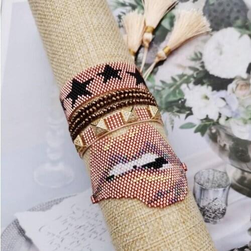 Pretty Bead MIYUKI Bracelets Set For Women Lips Star Jewelry Mexico Pulseras Gift INS New Armband Dropshipping