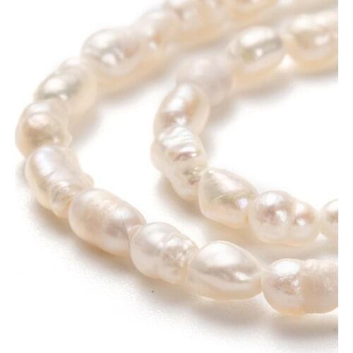 5Strand Natural Cultured Freshwater Pearl Beads Strands Rice Shape perle Beads for bijoux femme Making Decor,about 115pcs/strand