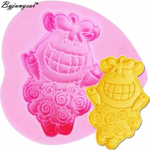 Byjunyeor Epoxy UV Resin Sheep Goat Mold DIY 3D Fondant Chocolate Sugar Craft Cutter Decorating Tools Fondant Tool M897