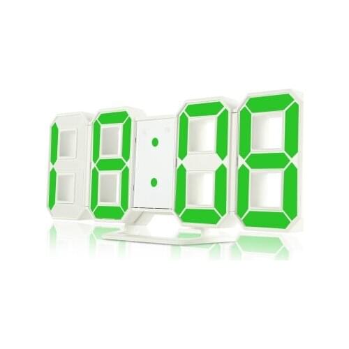 3D LED Digital Clock Glowing Night Mode Brightness Adjustable Electronic Table Clock 24/12 Hour Display Alarm Clock Wall Hanging