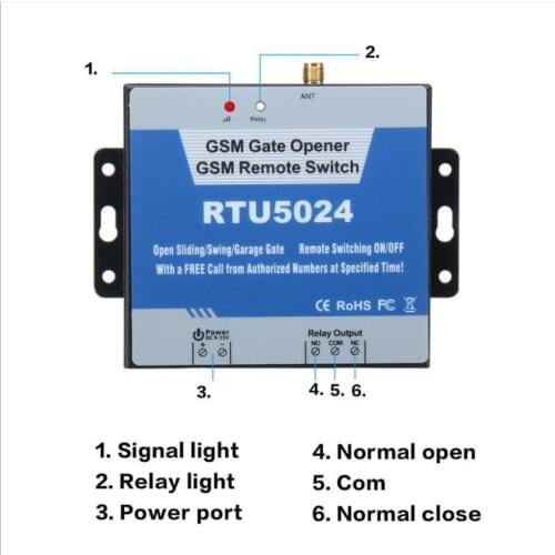 GSM Opener Relay Switch Wireless Gate/Garage Remote Control Door Access 850/900/1800/1900MHz RTU5024