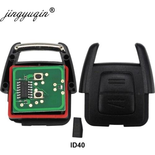 Jingyuqin 2 Buttons 433Mhz Fob Remote Key For Opel Vauxhall Vectra Zafira OP1 24424723 ID40 Chip