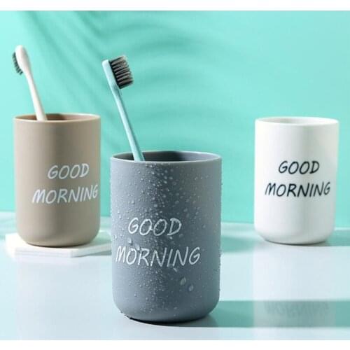 New Circular Travel Water Cups Portable Toothbrush Holder Bathroom Washing Cup Good Morning Organizer Cup Toothbrush Holder