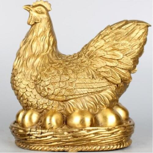 Brass copper hen Lay eggs Decoration Making money Youdao Lucky Jinbao Golden chicken Good luck